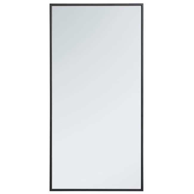 Elegant Lighting Eternity 18" x 36" Rectangular Beveled Metal Framed - Black