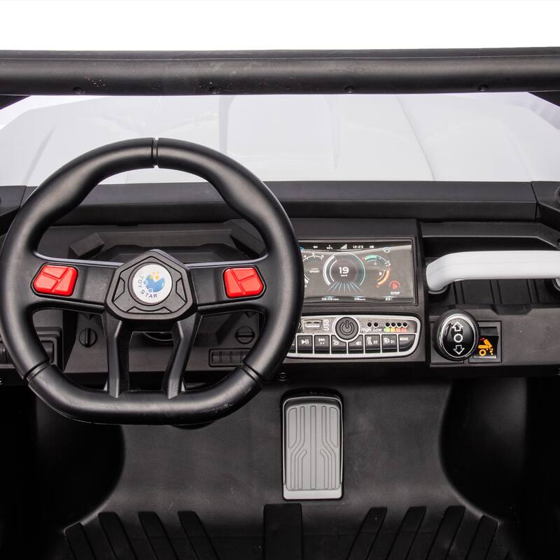 Christmas Gift 24V Kids Ride-On Truck with Remote Control, LED Lights, and Spacious Storage Bed