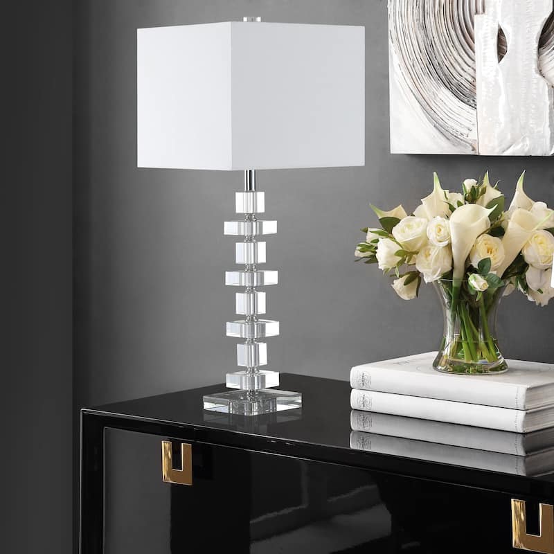 SAFAVIEH Lighting 28 inch Crystal Deco Crystal Table Lamp (Set of 2)