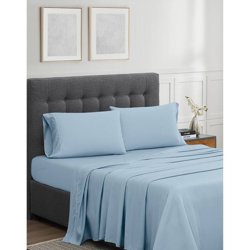 Badgley Mischka 300TC Tencel Pillowcase Pair - Standard - Light Blue