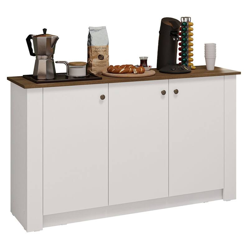Madesa Coffee Bar Cabinet with 3 Doors Storage for Kitchen & Office