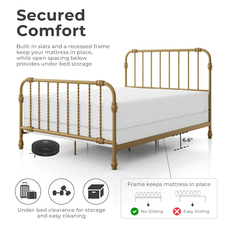 Furniture of America Wren Metal Full Spindle Bed.