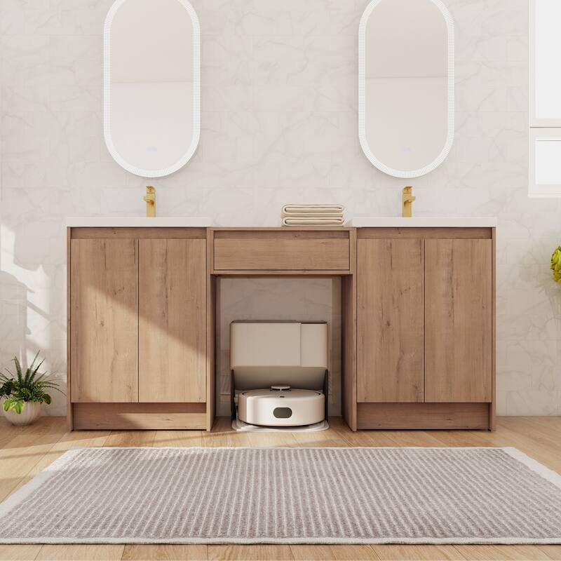 Beingnext 24''/72'' Bathroom Vanity with Sink, Freestanding Bathroom Vanity with Soft Close Doors And Adjustable Shelf