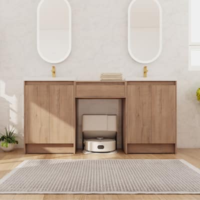 Beingnext 24''/72'' Bathroom Vanity with Sink, Freestanding Bathroom Vanity with Soft Close Doors And Adjustable Shelf