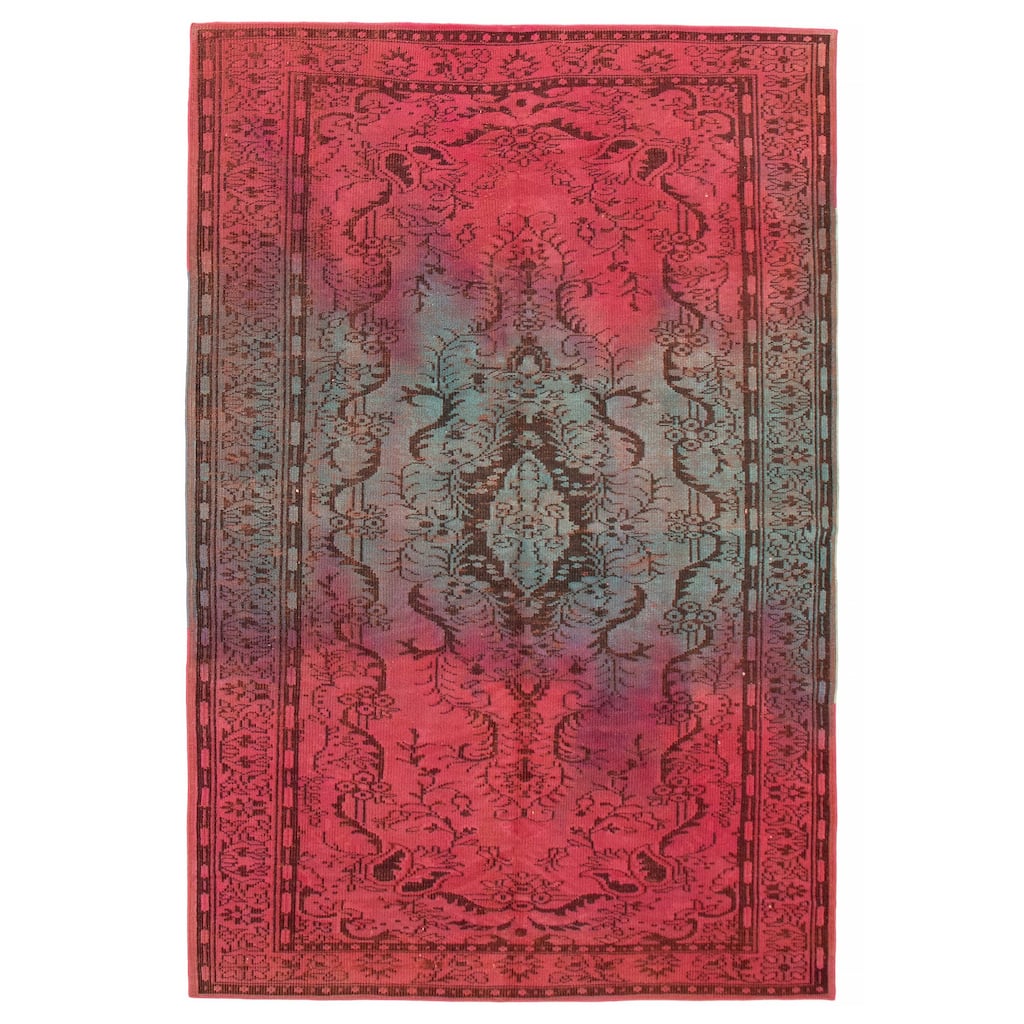 ECARPETGALLERY Hand-knotted Color Transition Red Wool Rug - 6'3 x 9'2