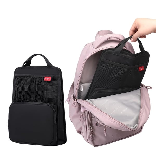 slide 2 of 8, GillyGro Large Vertical Backpack Organizer Insert for Tote Bag, Carry On Black