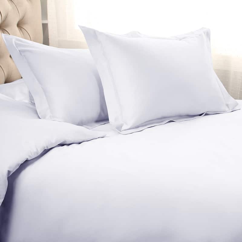 HomeRoots White King Cotton Blend 1000 Thread Count Washable Duvet Cover Set