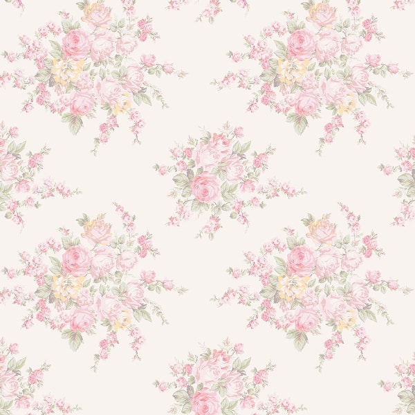 slide 2 of 4, Shabby Chic by Rachel Ashwell Rose Blossom Pink Wallpaper