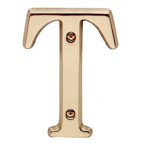 Solid Bright Brass Letter T House Letters 4" Renovators Supply