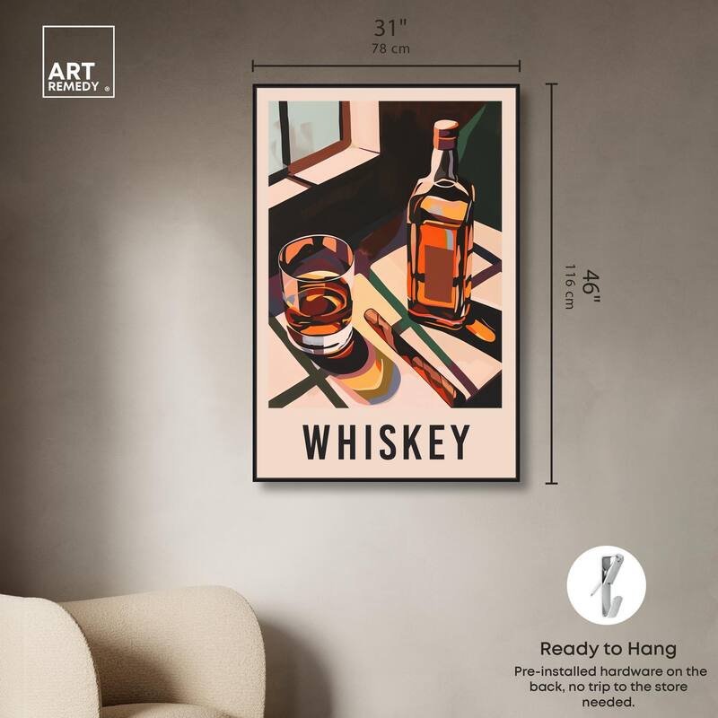 Whiskey Poster Canvas by Art Remedy