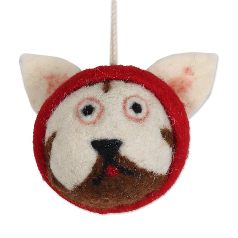 Novica Handmade Meow-Y Christmas Wool Felt Ornaments (Set Of 5)