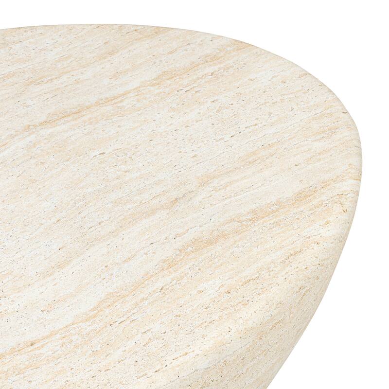 Poly & Bark Trevi Concrete Oval Coffee Table with Marble Finish