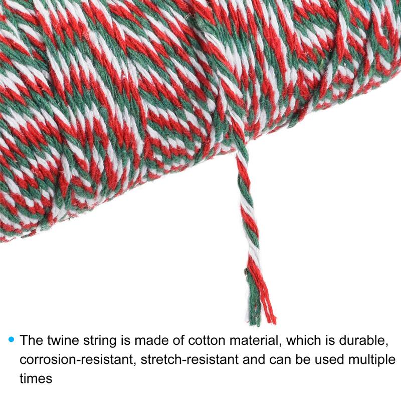 Twine Packing String Wrapping Cotton Twine Ropes for Gift, Christmas
