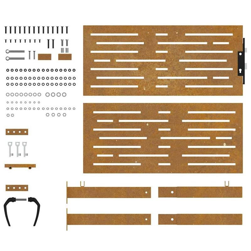 vidaXL Garden Gate 39.4x39.4" Corten Steel Square Design - 43.3 x 41.3"