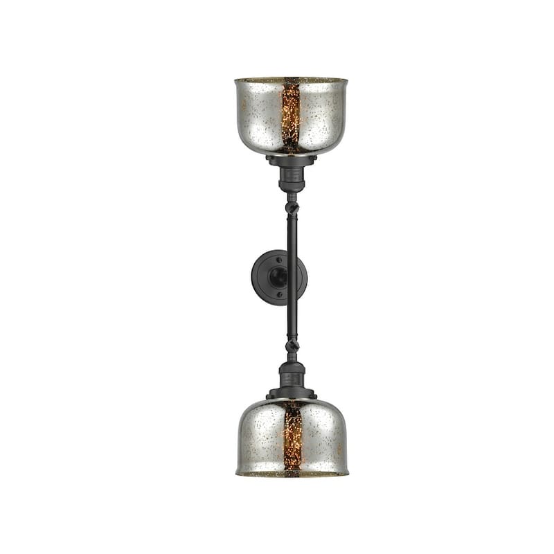 Innovations Lighting Large Bell 2 Light 23" Wide Bathroom Vanity Light - Oil Rubbed Bronze / Silver Plated Mercury