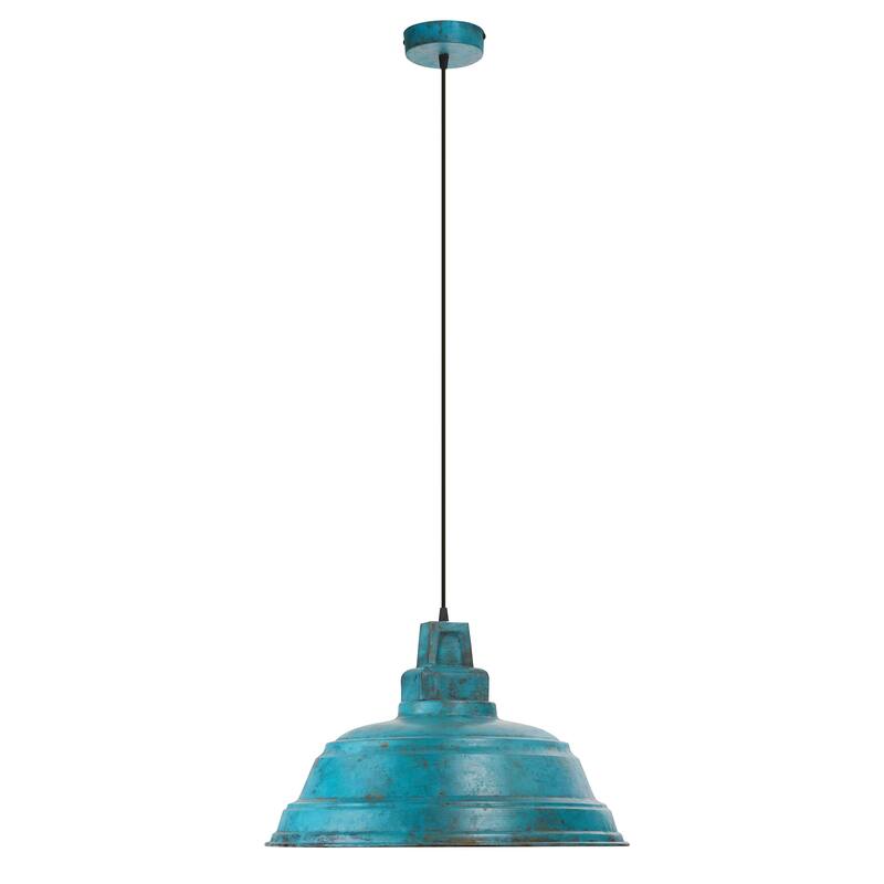 Fabron River of Goods Faux Blue Patina Metal 20.5-Inch Pendant Light with Adjustable Hanging Cord - 20.5" x 20.5" x 14/79"