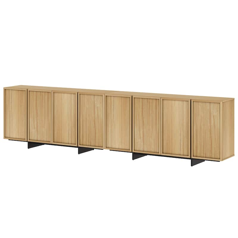 WAMPAT TV Stand for 32-75 Inch TVs, Modern TV Console, Entertainment Center with T-Shaped Legs for Living Room