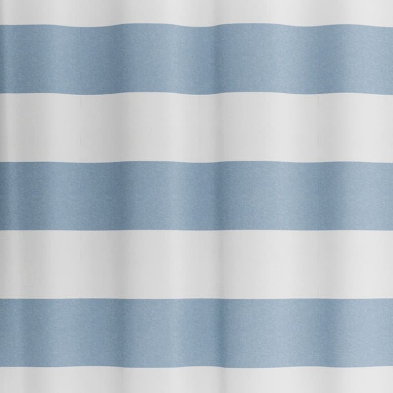 Lavelle Blue/White Stripe Fabric Shower Curtain