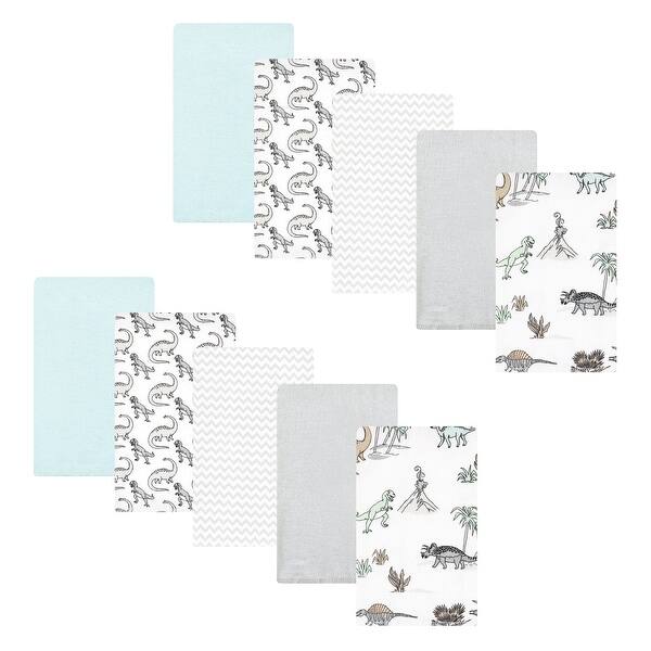 slide 1 of 1, Hudson Baby Cotton Flannel Burp Cloths, Neutral Dino World 10-Pack, One Size - Neutral Dino World 10-Pack - One Size