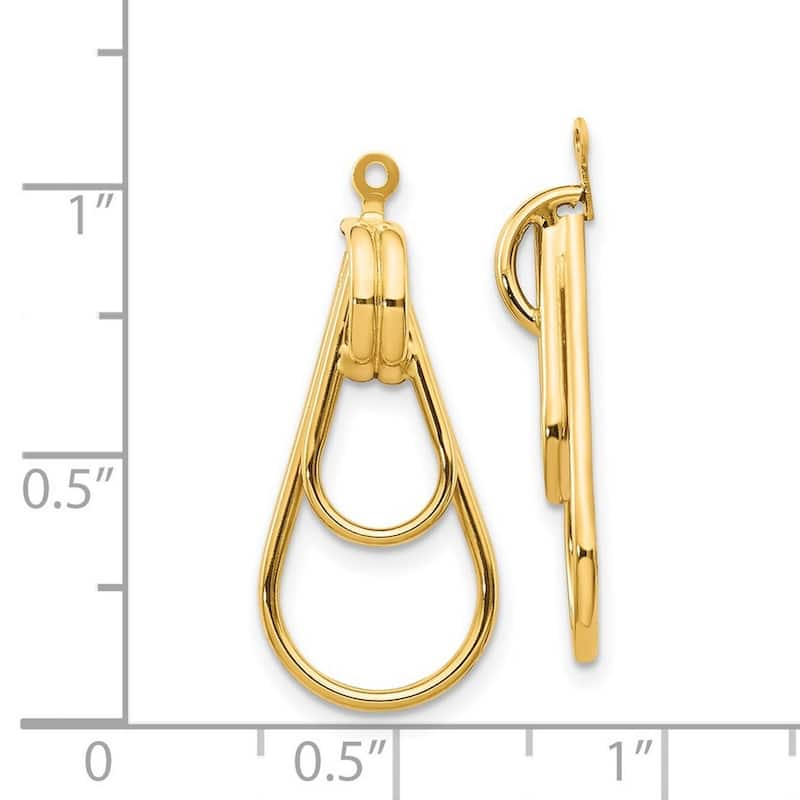 Curata 14k Yellow Gold 28x12mm Double Tear Drop Jackets