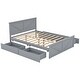 preview thumbnail 7 of 6, Queen Platform Bed Wooden Bedframe with 4 Drawers, Gray