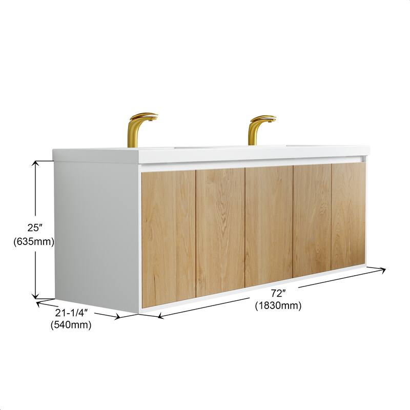 Kennan 72" Double Bathroom Vanity Set with Rectangle Legs