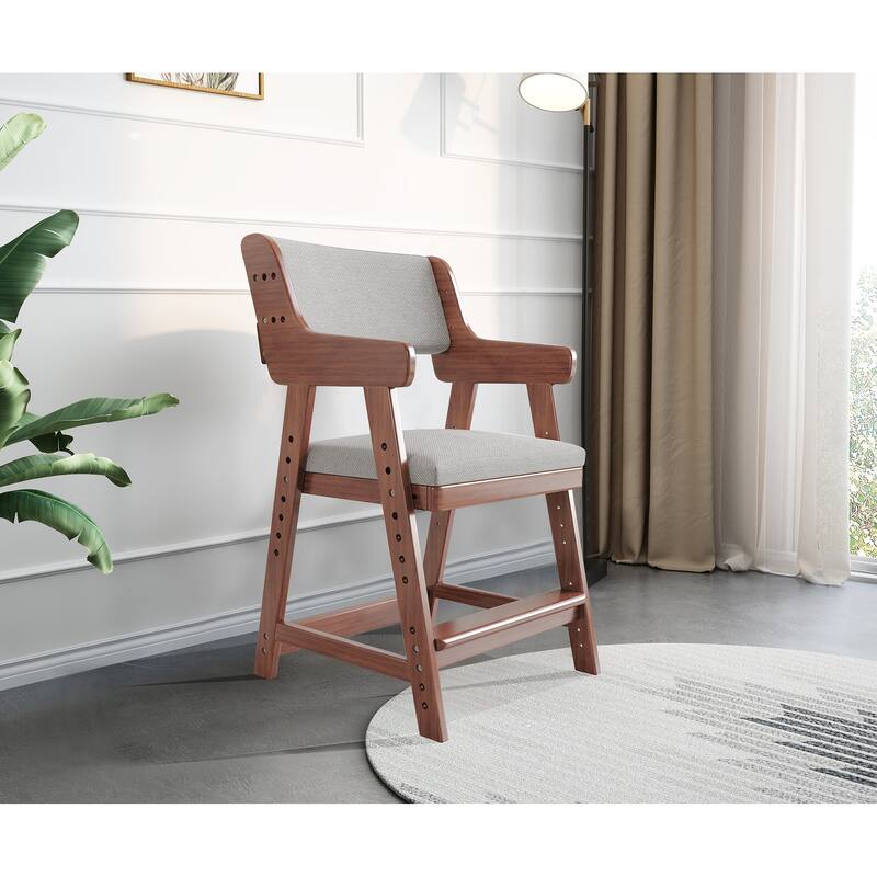 Kid's Chair, Lift Adjustable Backrest Chair, Children's Sitting Posture Correction Solid Wood Writing Study Chair