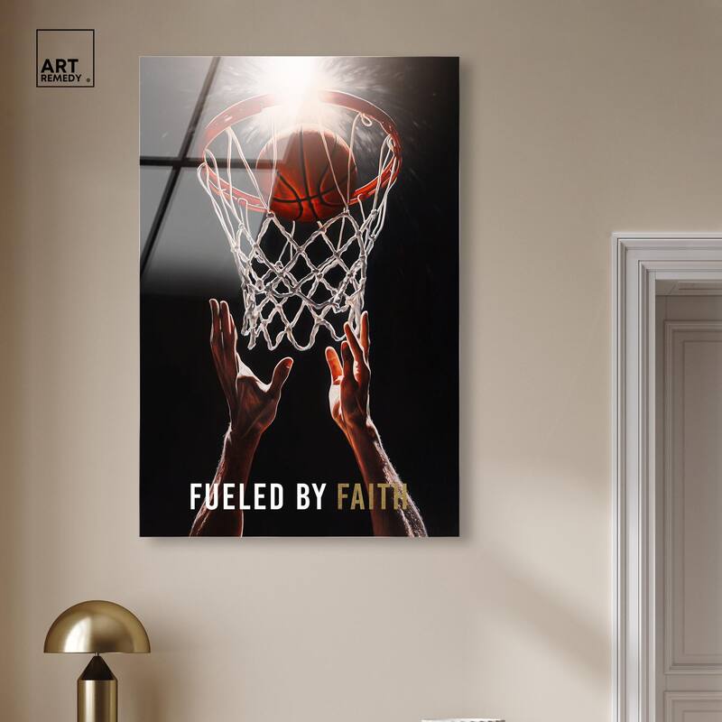 Fueled by Faith Basketball Acrylic by Art Remedy, Ready to Hang