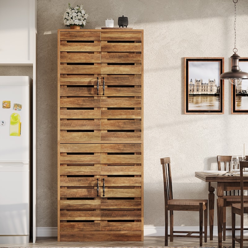 70.8" 9-Tier Narrow Tall Kitchen Pantry Storage Cabinet with Doors