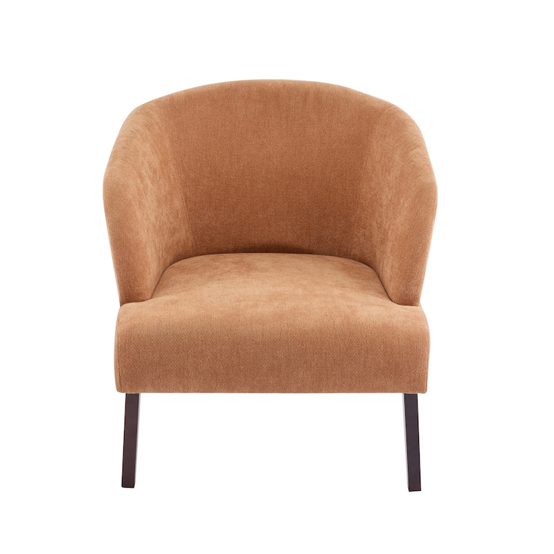 Round Back Lounge Chair Accent Chair with Wooden Legs for Living Room