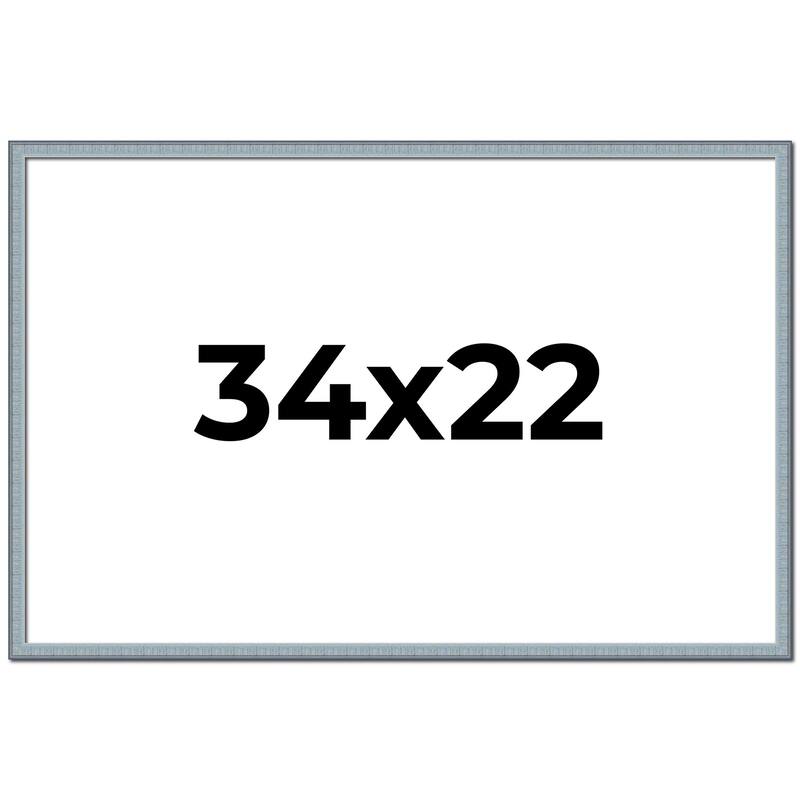 34x22 Frame Rustic Sky Blue Solid Wood Picture Frame | 0.75 Inch