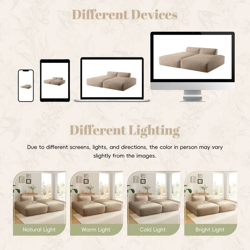 90.0" Modern Oversized Plush Fabric Modular Spacious Foam-filled Sectional Sofa for Living Room
