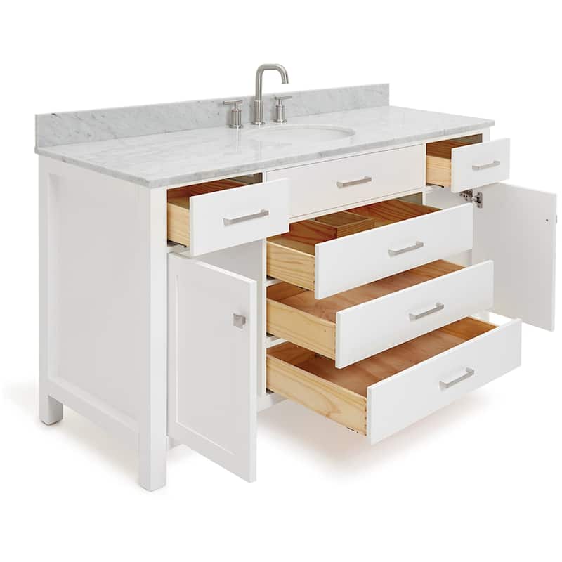 Ariel H061SCW2OVO Bristol 61" Free Standing Single Oval Basin Vanity