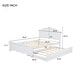 preview thumbnail 7 of 11, Full Platform Bed with Headboard & Twin Trundle - Pine Wood Frame, White