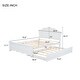 preview thumbnail 6 of 13, Full Platform Bed with Trundle, Flower Shape Headboard and Footboard, Wood Slat Support Bed, No Box Spring Required, White