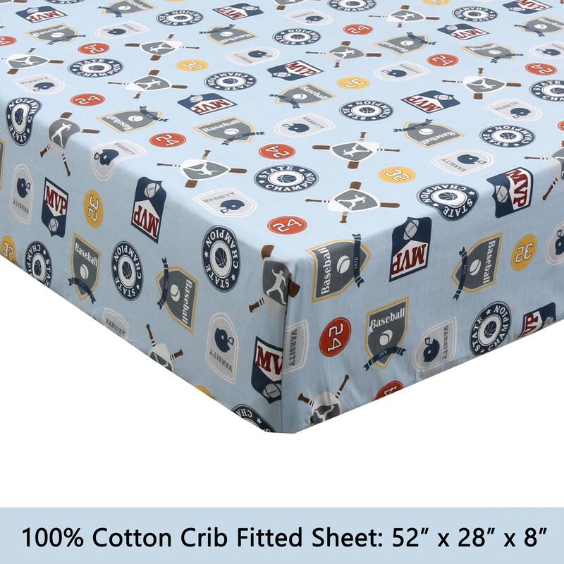 3-Piece Cotton Toddler Sheet Set for Kids Boys & Girls (Animals, Fish, Sports, Floral)