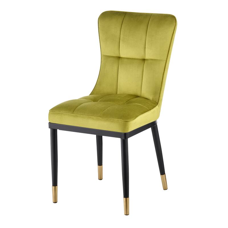 Velvet Upholstered Dining Chairs with Metal Legs, Set of 2/4 - 35.8"H x 18.9"W x 23.2"D