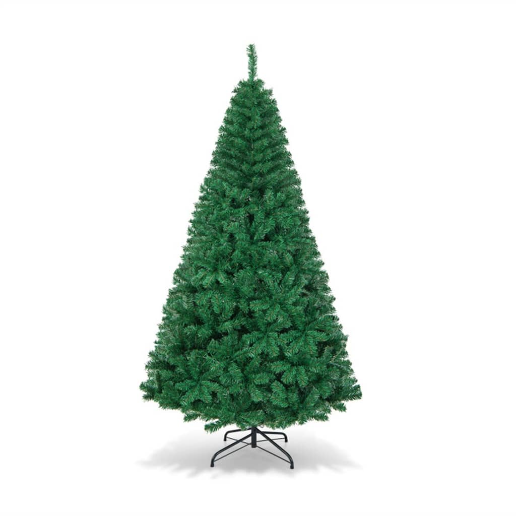 Green Artificial Christmas Tree PVC Metal Stand Indoor Outdoor Full Lifelike Easy Setup Holiday Decor - 7'
