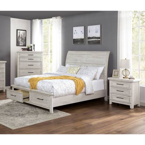 Furniture of America Tiwo Farmhouse White 3-piece Bedroom Set