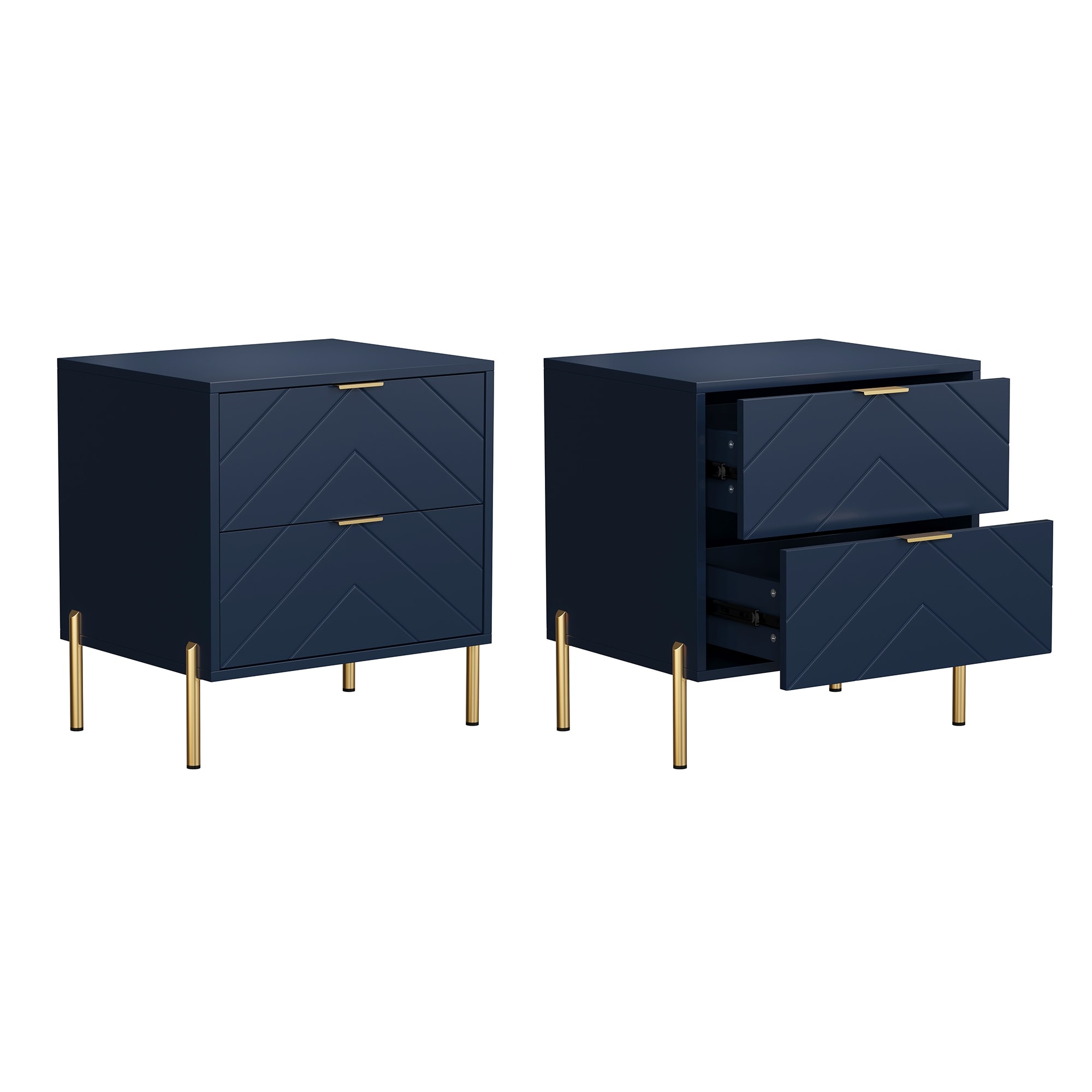 Clihome Modern 2-Drawer Nightstand(Set of 2)