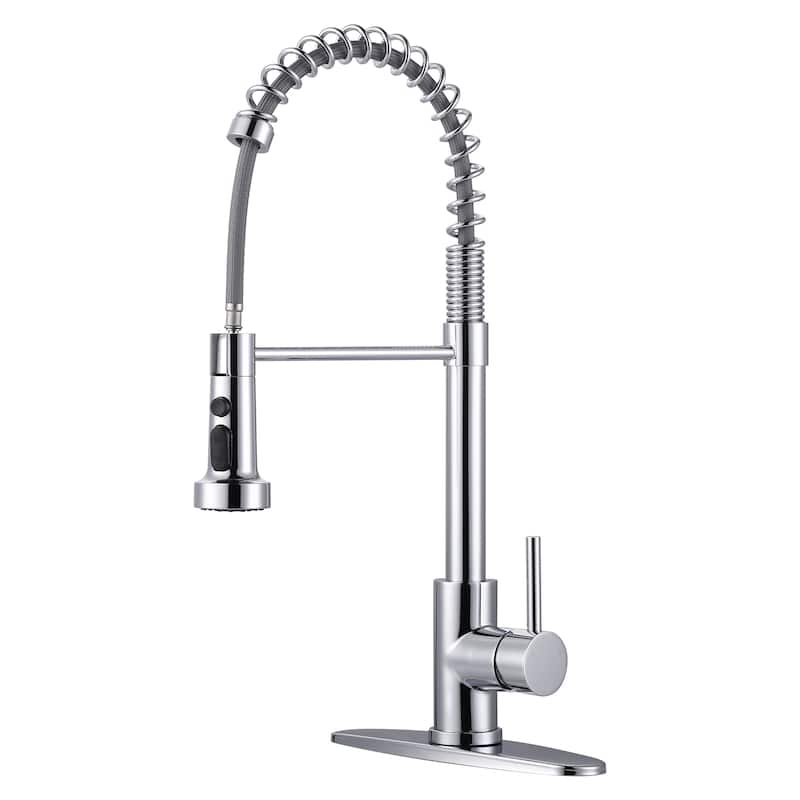 WOWOW Commercial Pull Out Sprayer Kitchen Faucet