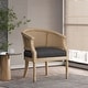 preview thumbnail 3 of 24, Roomfitters Natural Rattan Barrel Accent Chair, Cane Woven Backrest with Upholstered Seat