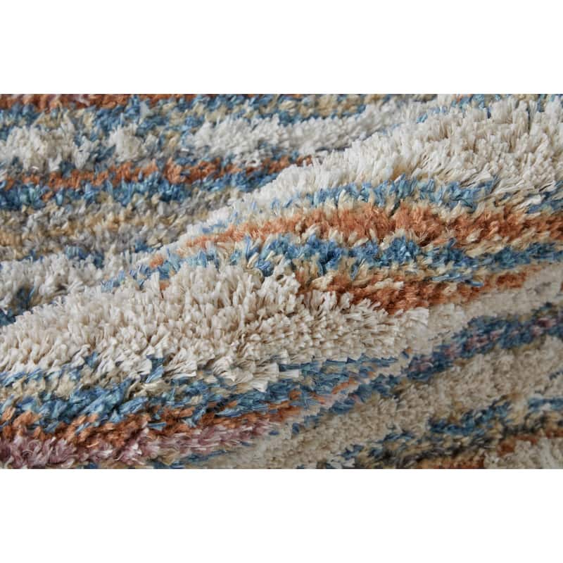 Grand Bazaar Caide Machine Made Stripes Transitional Area Rug - 7'11" x 10'