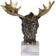 preview thumbnail 4 of 3, Uttermost 18187 Moose Bust 9" Tall Cast Iron and Crystal Animals Table