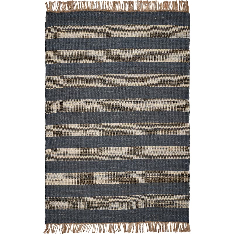 Natural Horizons Casual Striped Hand-woven Jute Rug
