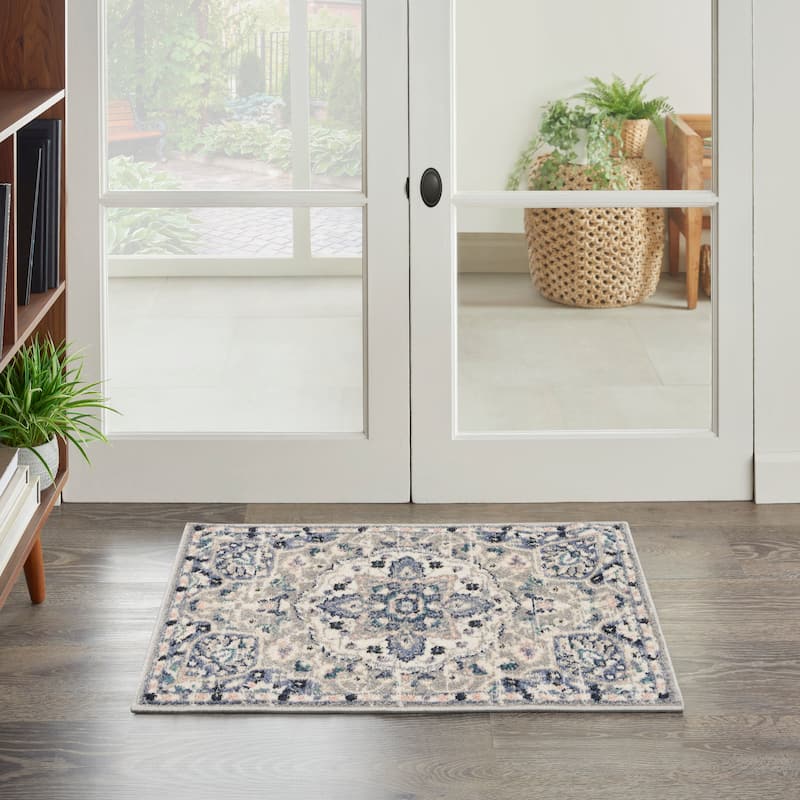 Nourison Cayuga Medallion Area Rug - 1' 10" x 2' 10" - Grey/Beige - Rectangle