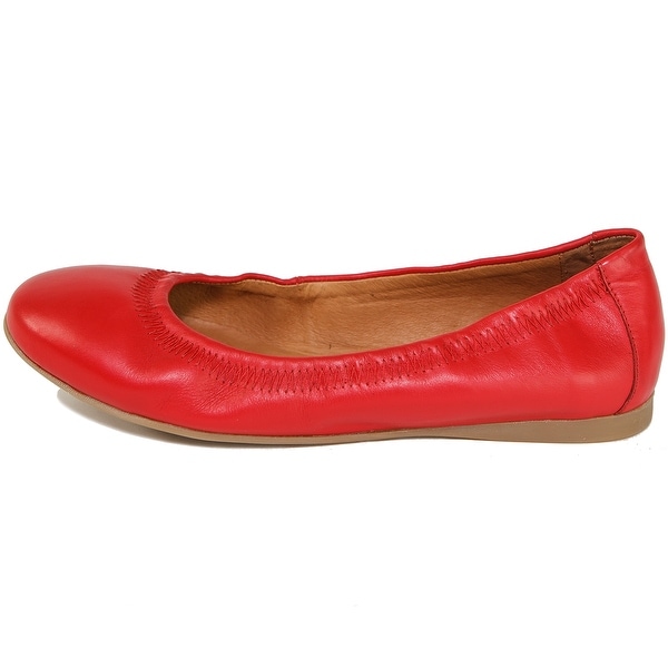 red leather ballet flats