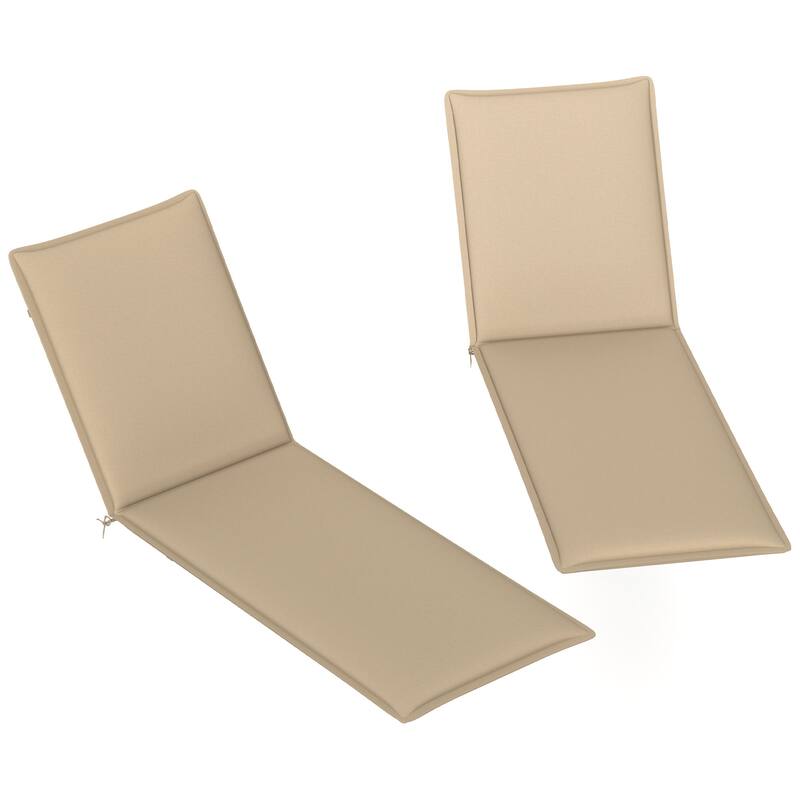Outsunny Outdoor Lounge Chair Cushion Set of 2, UPF50+ 200gsm Fabric and 25D High-Density Foam
