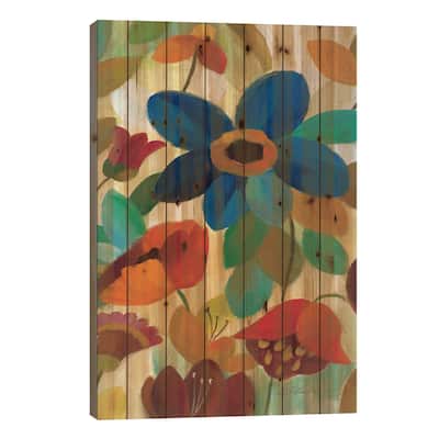 Summer Floral Panel I Print On Wood by Silvia Vassileva - Multi-Color