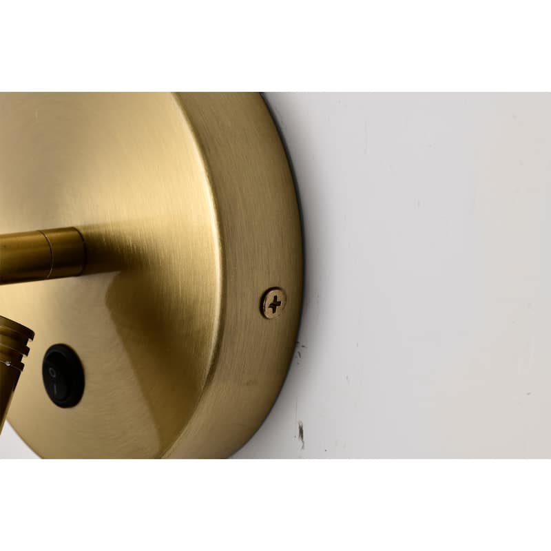 Alby 4 Inch Brass Finish Side Bed Reading Wall Lamp with Switch